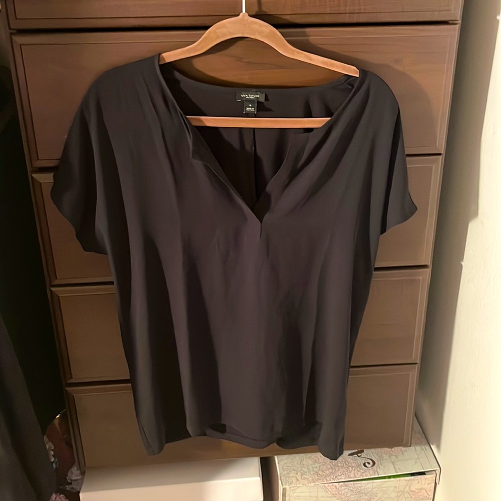 Black Blouse Short Sleeve - Ann Taylor